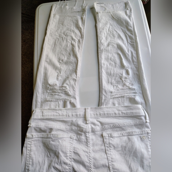 Rag & Bone Dre Capri White Distressed Women's Jeans, Frayed, Stretch, sz 28. - Picture 14 of 16